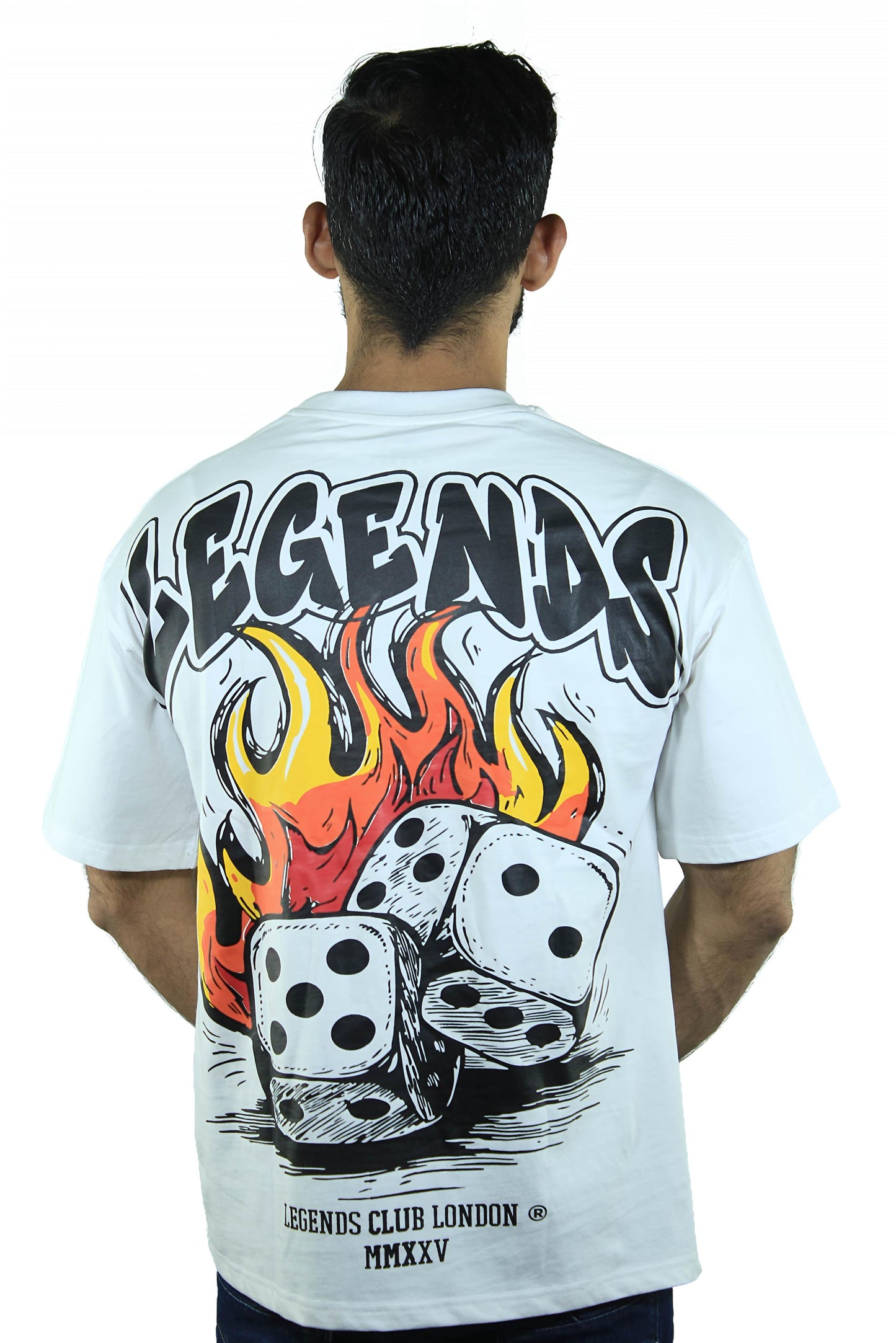 LEGENDS CLUB Oversized “Dice & Flames” Tee