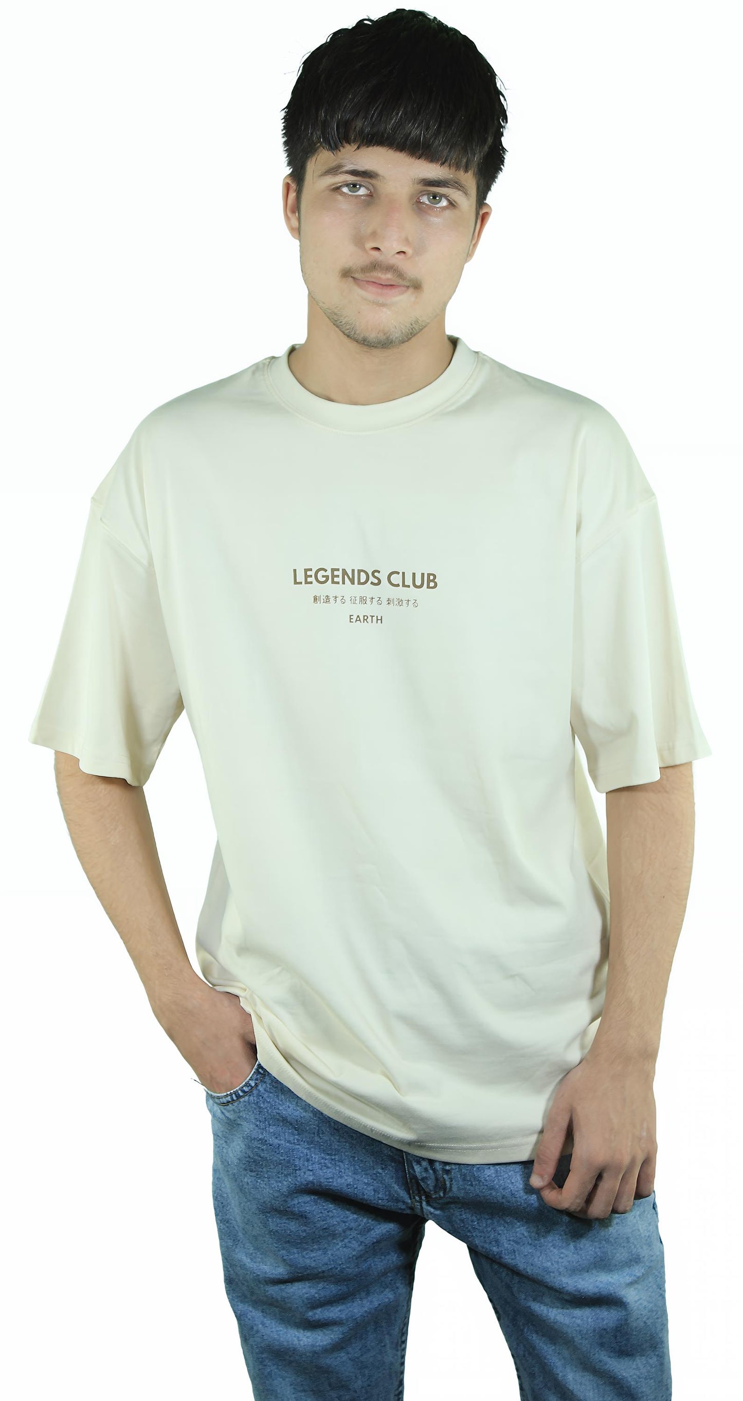 LEGENDS CLUB® “Origin Code” Oversized Tee – Beige