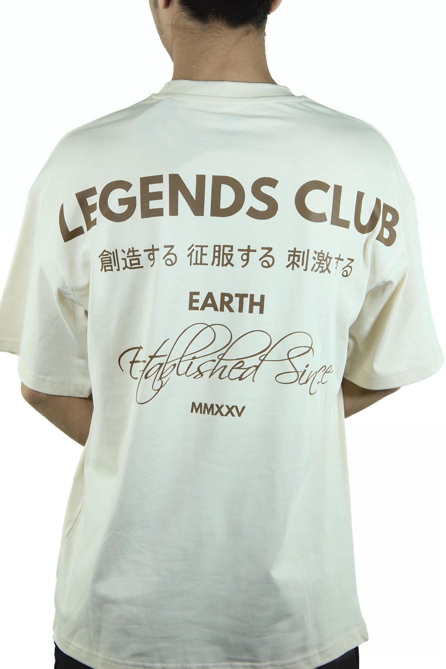 LEGENDS CLUB® “Origin Code” Oversized Tee – Beige