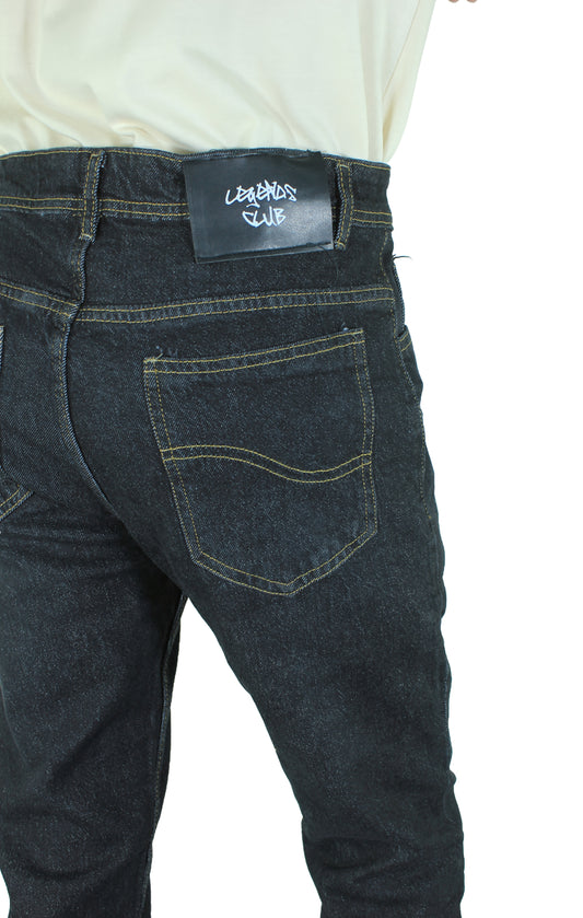 Graffiti Patch” Denim – BLACK