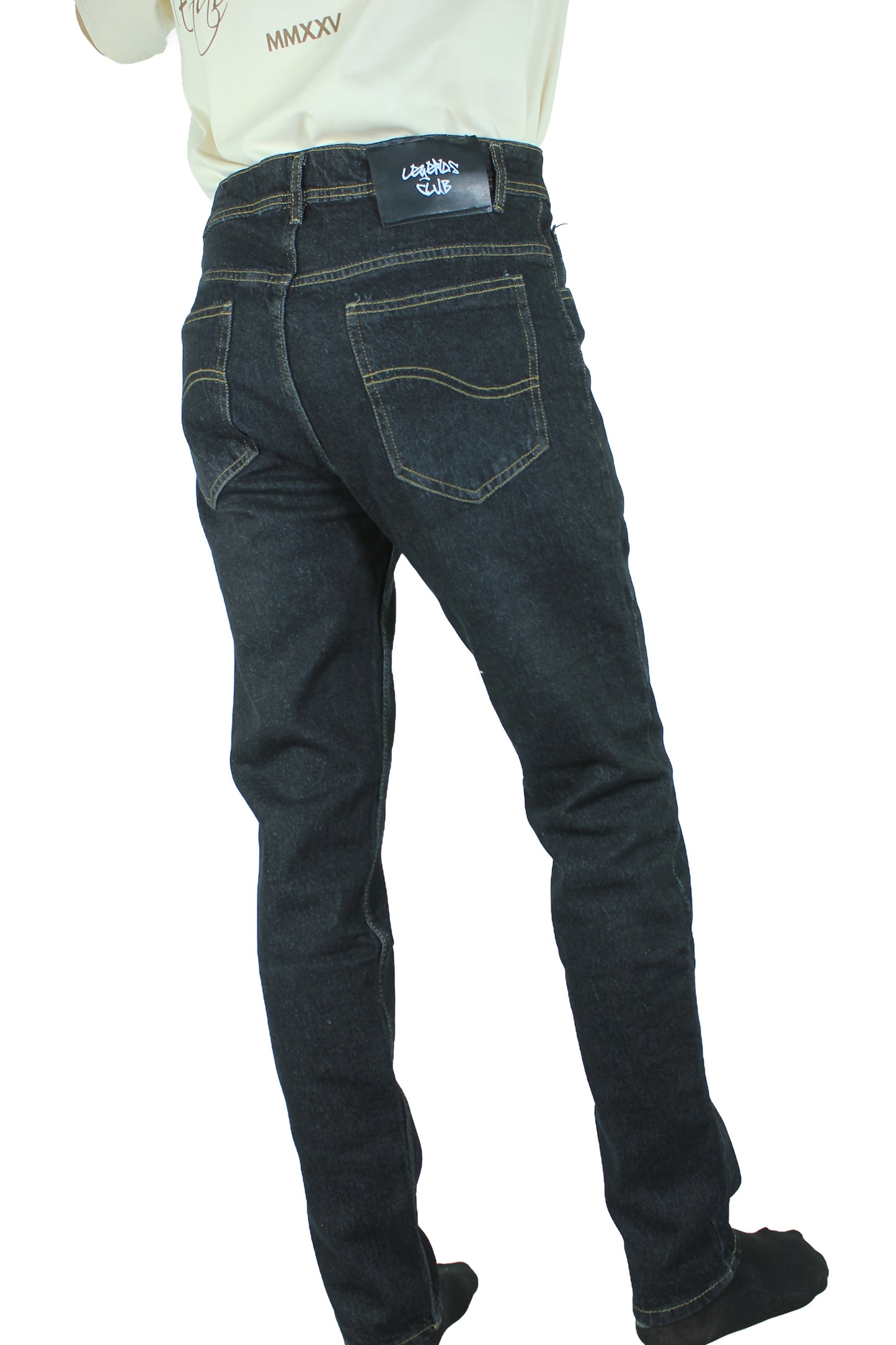 Graffiti Patch” Denim – BLACK